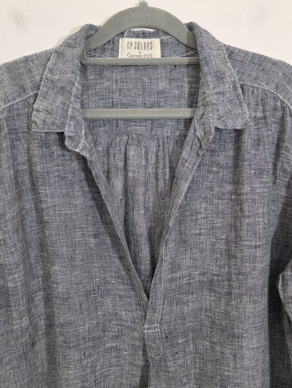 CP Shades x Garnet Hill Linen Lara Shirt Dress Boho Lagenlook Casual Artsy Large - Picture 4 of 10